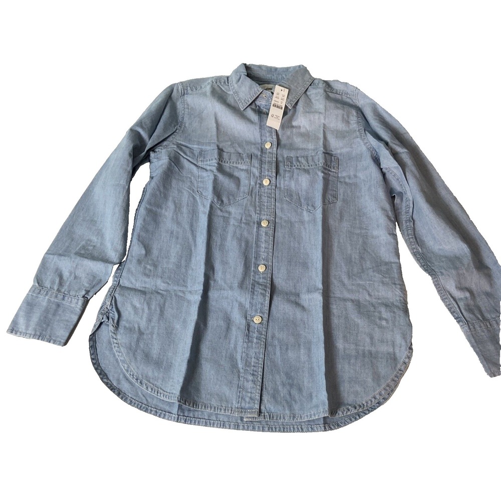 J.Crew Chambray women's Shirt Size 00 Classic Fit Blue
